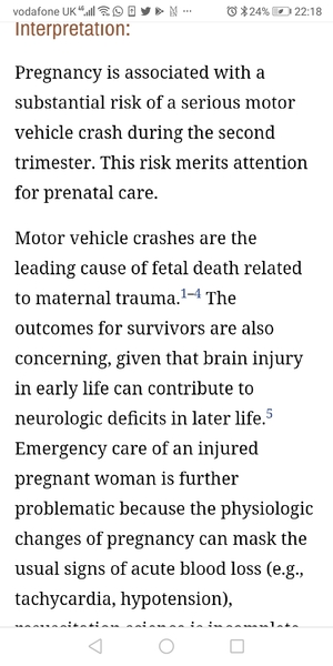 Driving fast during pregnancy