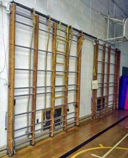 Did your school have a metal climbing frame in the gym hall? What did you call it?