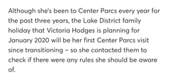 Center Parcs upholding single sex spaces?