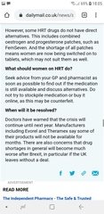 HRT - what happened to the MN action regarding HRT not being available at present?