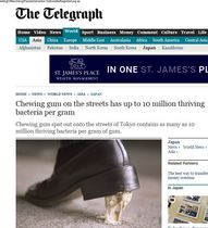 White spots of discarded Chewing gum on every street