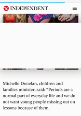 Free sanpro in schools! Yay! Independent: 'young women and girls'! Yay! Families Minister: 'young people.' FFS.