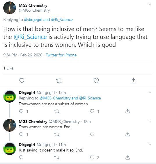 Royal Institution getting a pasting on Twitter