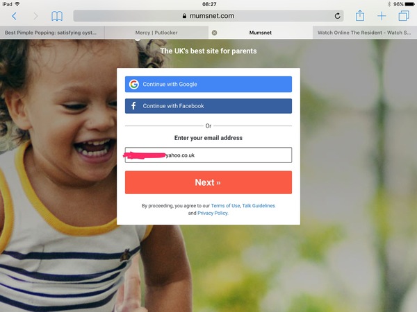 Cannot log onto Mumsnet using old device