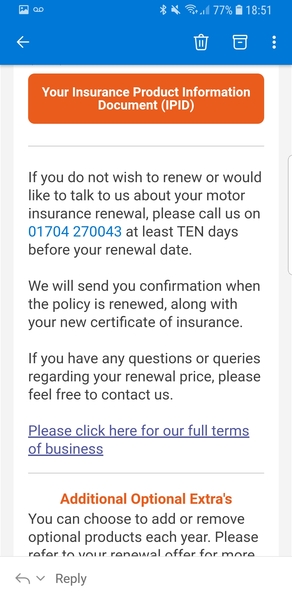 Car insurance renewal