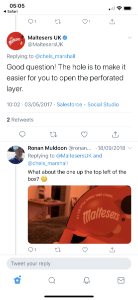 To ask what the secret is behind the Maltesers box?
