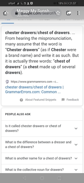 To ask you to tell my DD & her friend, that it's not a Chester drawers!