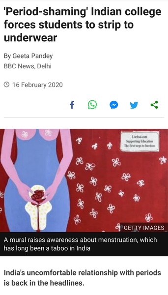 Indian students humiliated for refusing to sign the 'I'm menstruating' register