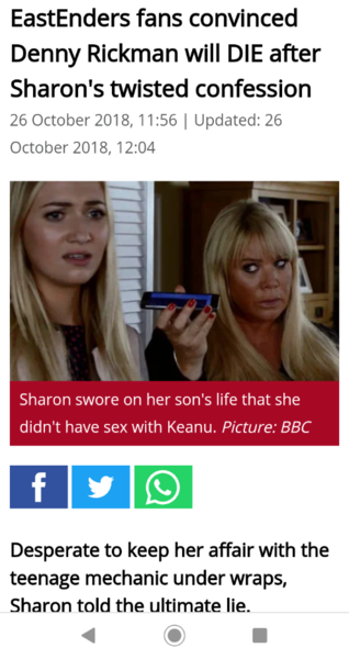 EASTENDERS 41 — and 35th anniversary death chat