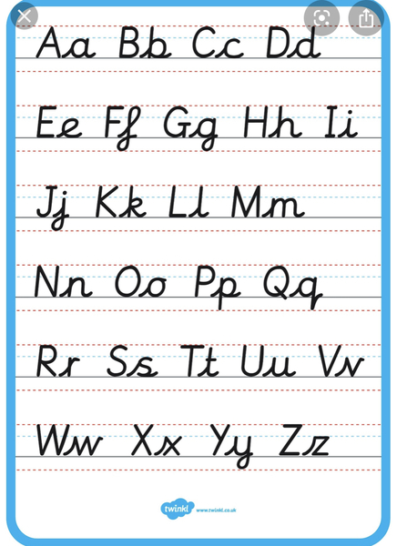 cursive handwriting, lack of support from school and 11+ prep