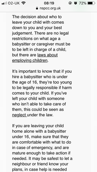 To leave 16 and 13 year old alone overnight
