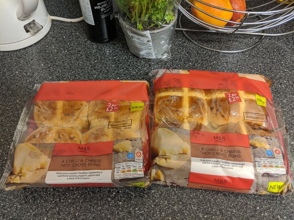 M&S Chilli Cheese hot cross buns