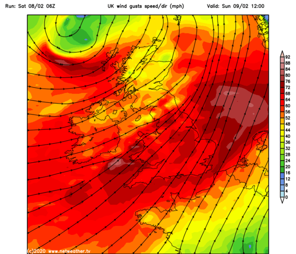 Storm Ciara forecasts and reports