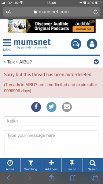 Weird error message on mumsnet