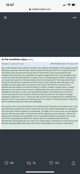 Au Pair Grandfather dying