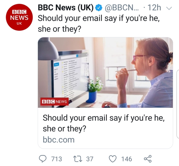 BBC News article on pronouns