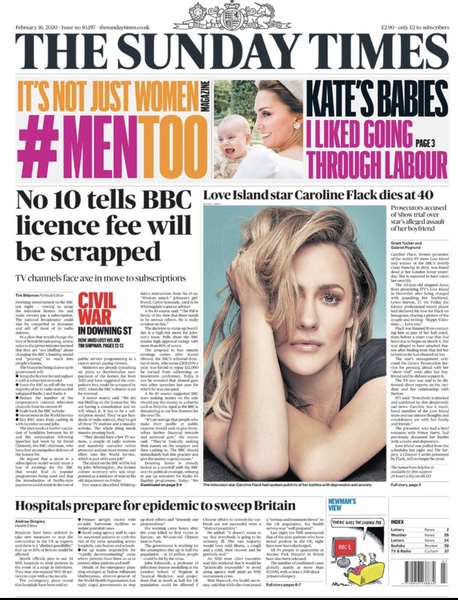 To find today’s Sunday Times front page distasteful?