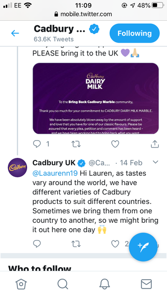 Cadbury are bringing back the Marble bar!!!