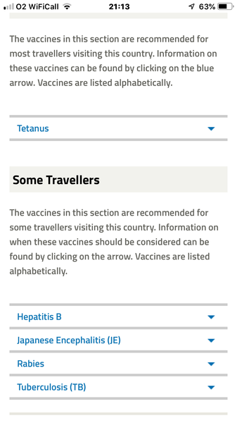 Vaccinations for South Korea