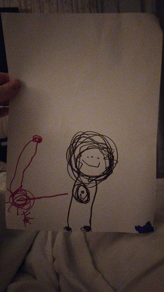 I have only just noticed that a child drawn picture I have been displaying for years