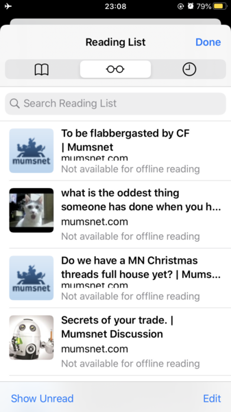 Saving MN threads to read offline on safari on iPhone. Just can't do it 😢