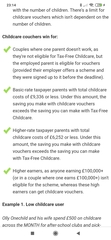 To not understand tax free childcare and vouchers