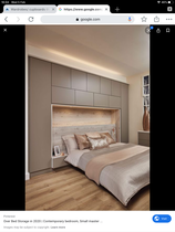 Wardrobes/ cupboards that go over bed and down the side