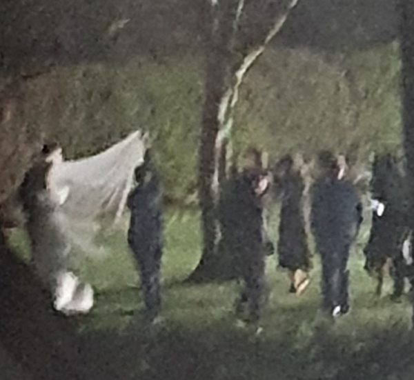 There's a wedding happening next door right now!