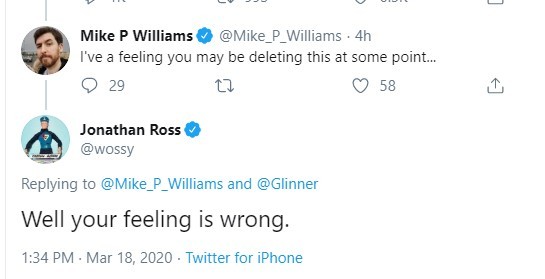 Jonathan Ross supports Glinner