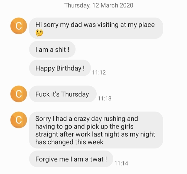 My 40th today and no card or text