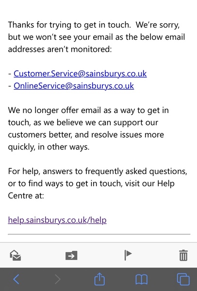 Sainsburys - update.