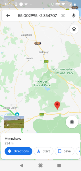 English/ Scottish land border.