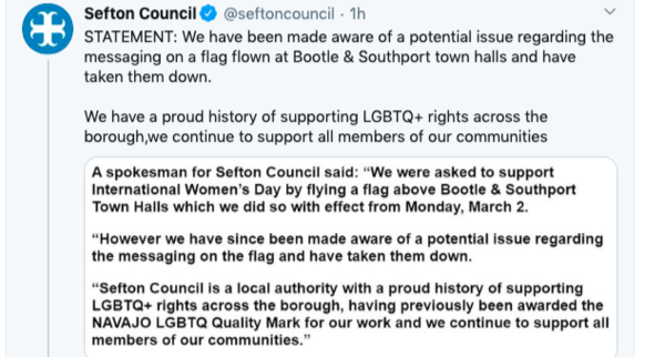 Sefton Council flies the flag