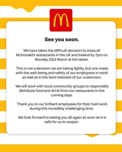 Sad MacDonalds is closing