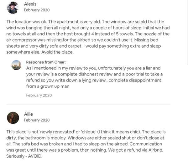 To say be VERY careful when booking an Airbnb