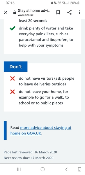 14 day self isolation - exercise?