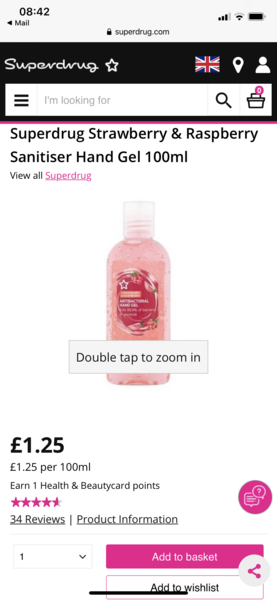 Hand sanitiser in stock