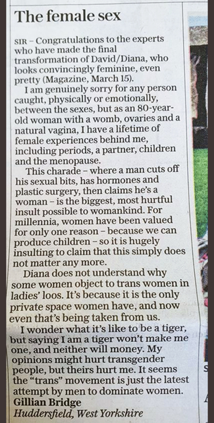 The immigration analogy for transwomen