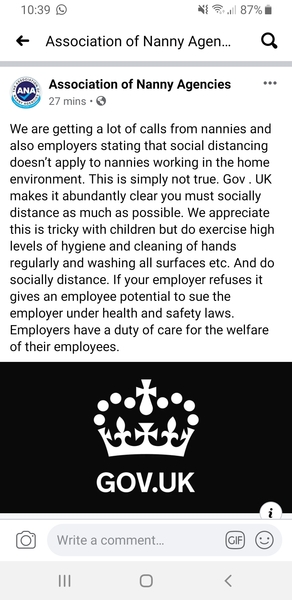 Coronavirus- can nanny still work?