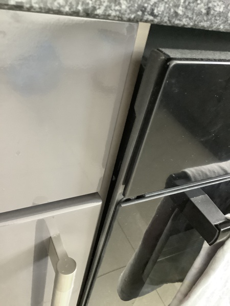 Integral oven has come out of its housing