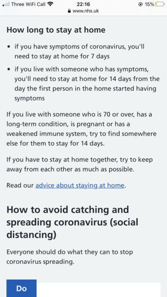 Is self isolation for indefinite or 14 days?