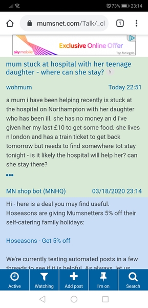 Appallingly timed in thread ads