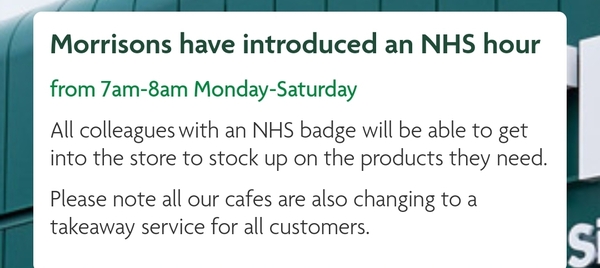 Supermarket NHS times