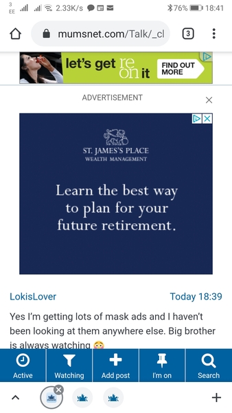 Have the adverts you see on MN changed because of 'you know what?