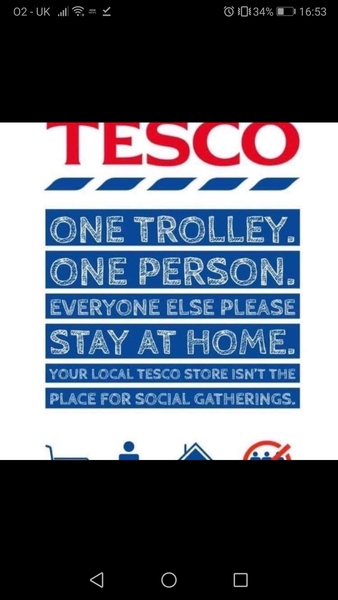 Only one at a time in the supermarket