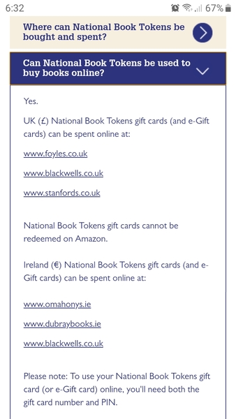 Gutted- book token gift cards not online wtf?!?