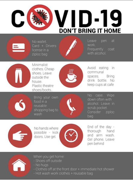 Tips on keeping safe when DH is exposed to virus