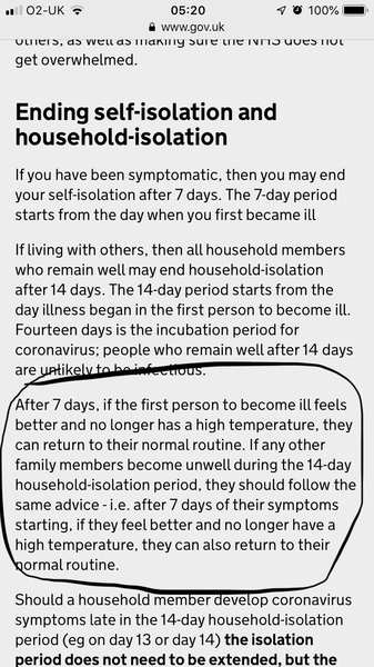 Isolation - 7 or 14 days?