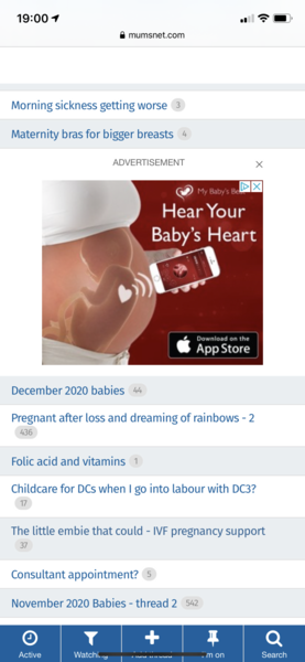 Inappropriate advert on Pregnancy board