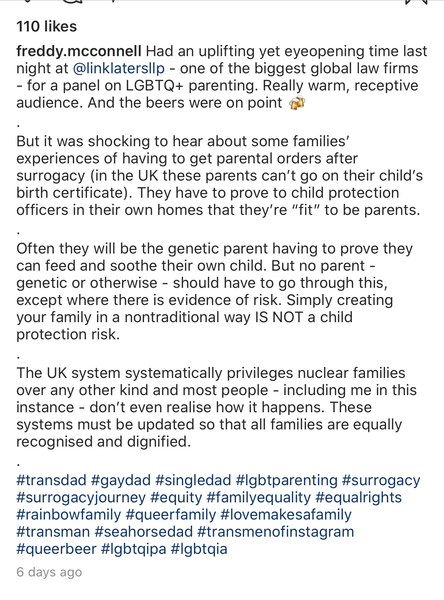 Freddy McConnell appeal today (Transman who wants to be registered as their child's father) *Title edited by MNHQ*